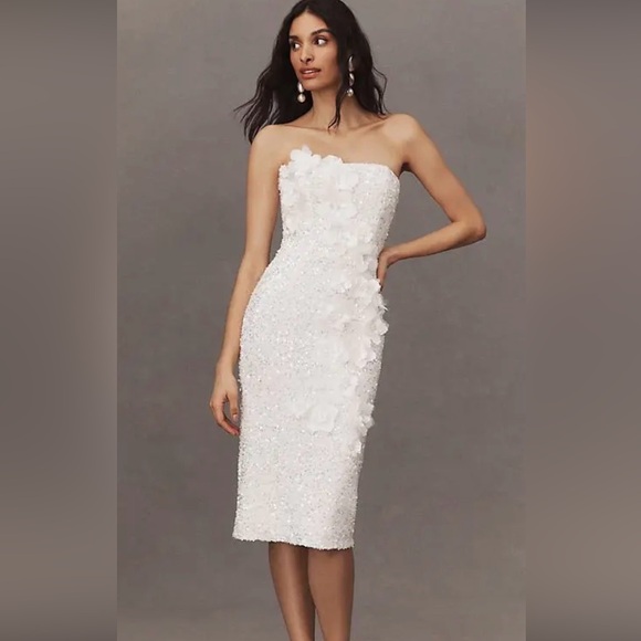 Helsi Dresses & Skirts - Helsi Liliana Sequin Floral Appliqué Strapless Cocktail Dress